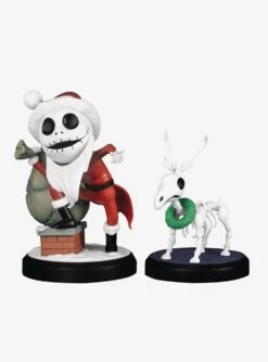 Disney The Nightmare Before Christmas Mini Egg Attack MEA-40SP Glow-in-the-Dark Jack Skellington & Skeleton Reindeer Figure Set