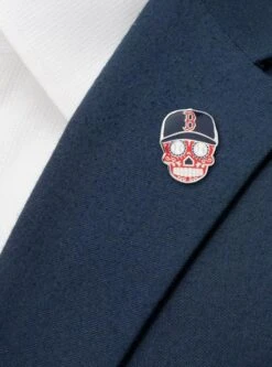 Boston Red Sox Sugar Skull Lapel Pin