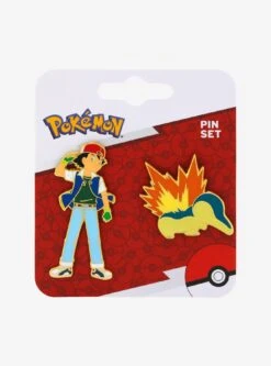 Pokémon Ash & Cyndaquil Enamel Pin Set - BoxLunch Exclusive