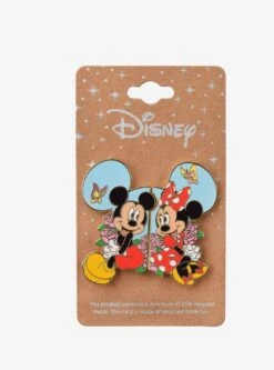 Disney Mickey & Minnie Mouse Floral Enamel Pin Set - BoxLunch Exclusive