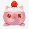 TeeTurtle Strawberry Kitty Strawberry Cake Scented 4 Inch Reversible Plush