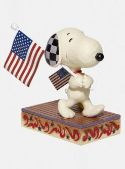 Enesco Jim Shore Peanuts Snoopy & Woodstock American Flag Figure