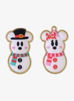 Disney Mickey & Minnie Snowman Enamel Pin Set – BoxLunch Exclusive