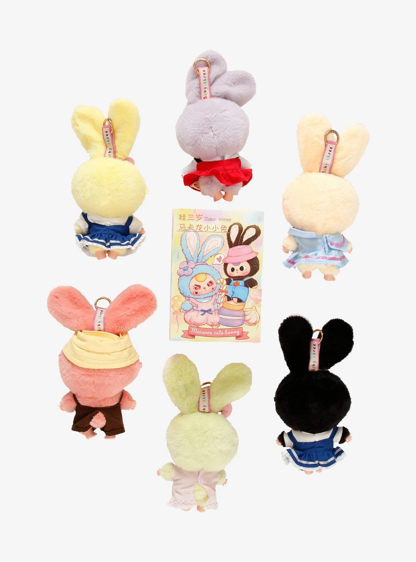 Baby Three Rabbit Macaron Cute Bunny Blind Box Plush Keychain 1 Baby Three Rabbit Macaron Cute Bunny Blind Box Plush Keychain