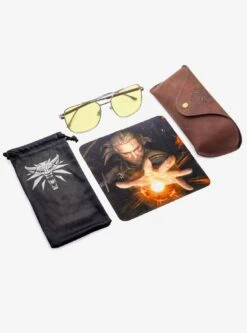 Witcher X GUNNAR White Wolf Amber Tint Blue Light Glasses
